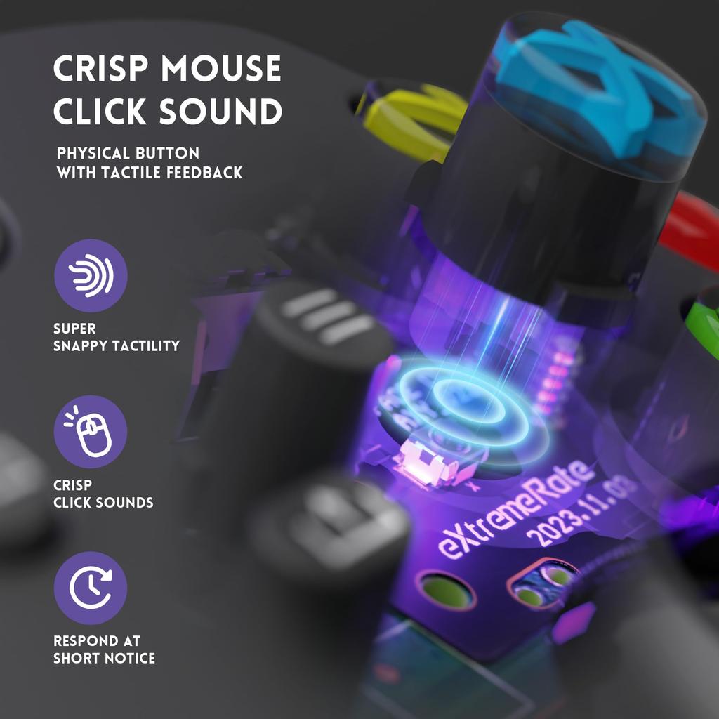 eXtremeRate ABXY Clicky Kit V2 for Xbox Custom ABXY Key Mouse Clicky Kit for Xbox Series Model Action Button Clicky Kit for Xbox One Model 1708 Core,