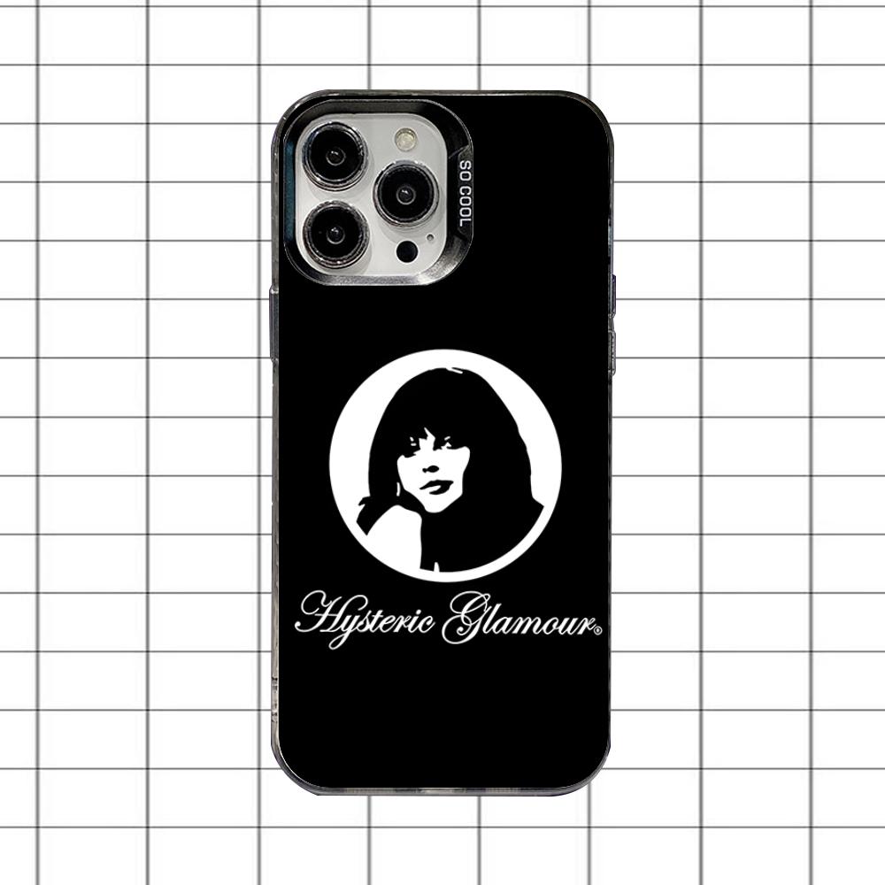 Японский чехол Hysteric Glamour для iPhone 16,15,14,13,12,11,8,7,Pro,Max,Plus,Mini,XS,SE, противоударный, черный, матовый, жесткий