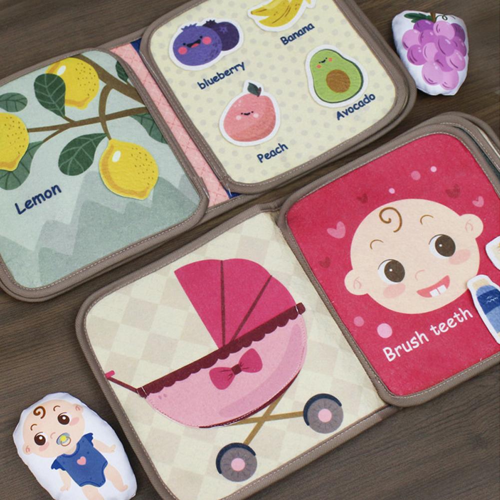 Soft Baby Book Montessori Early Education Quiet Cloth Book Learning Toys for Babies 0-3 Years and Up Enlightenment Puzzle