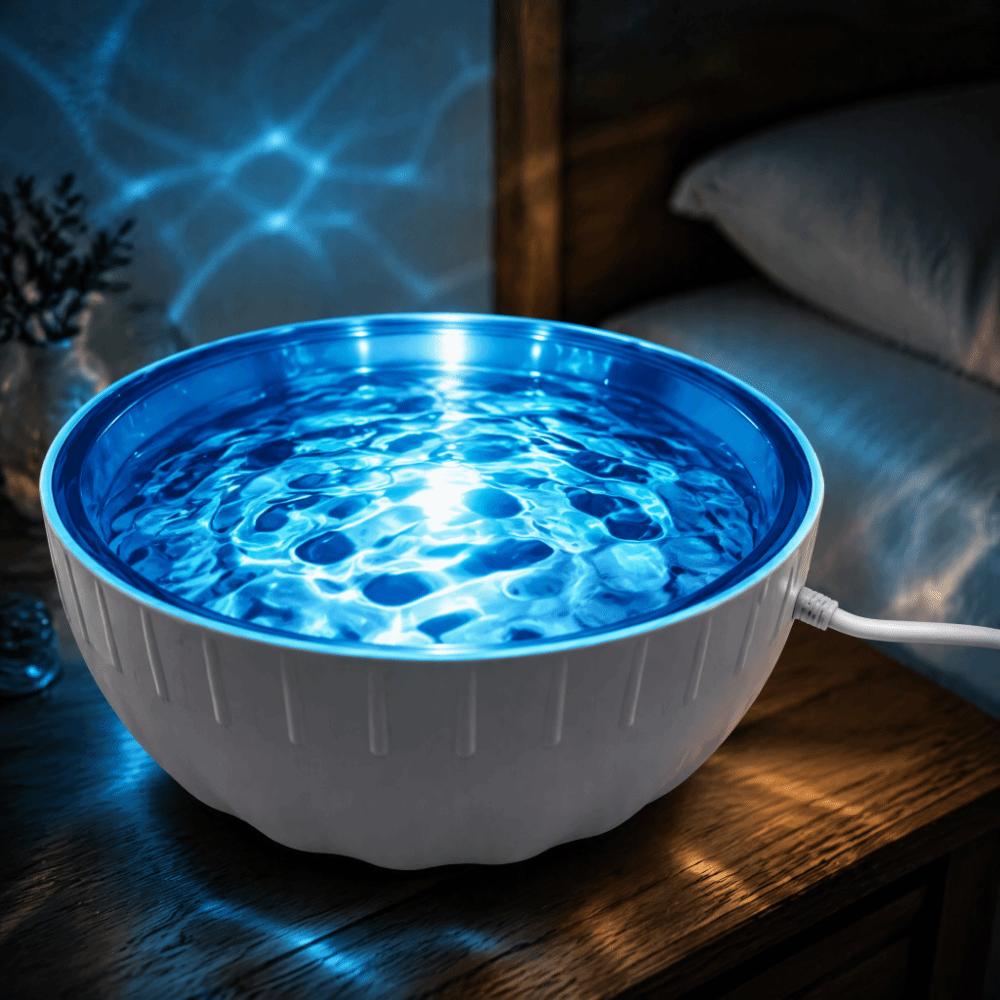 USB Powered Water Ripple Ambient Lamp 16‑Color RGB Projection Lamp Home Decor