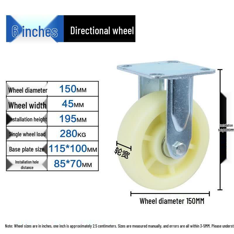 WanZun 6-inch Heavy-Duty Nylon Caster Wheel Set