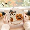 Punch Needle Supplies for Adults Halloween Kit Pumpkin Ghost Craft Kit with Handmade Home Decor Embroidery Hoop Easy Art Project Beginners
