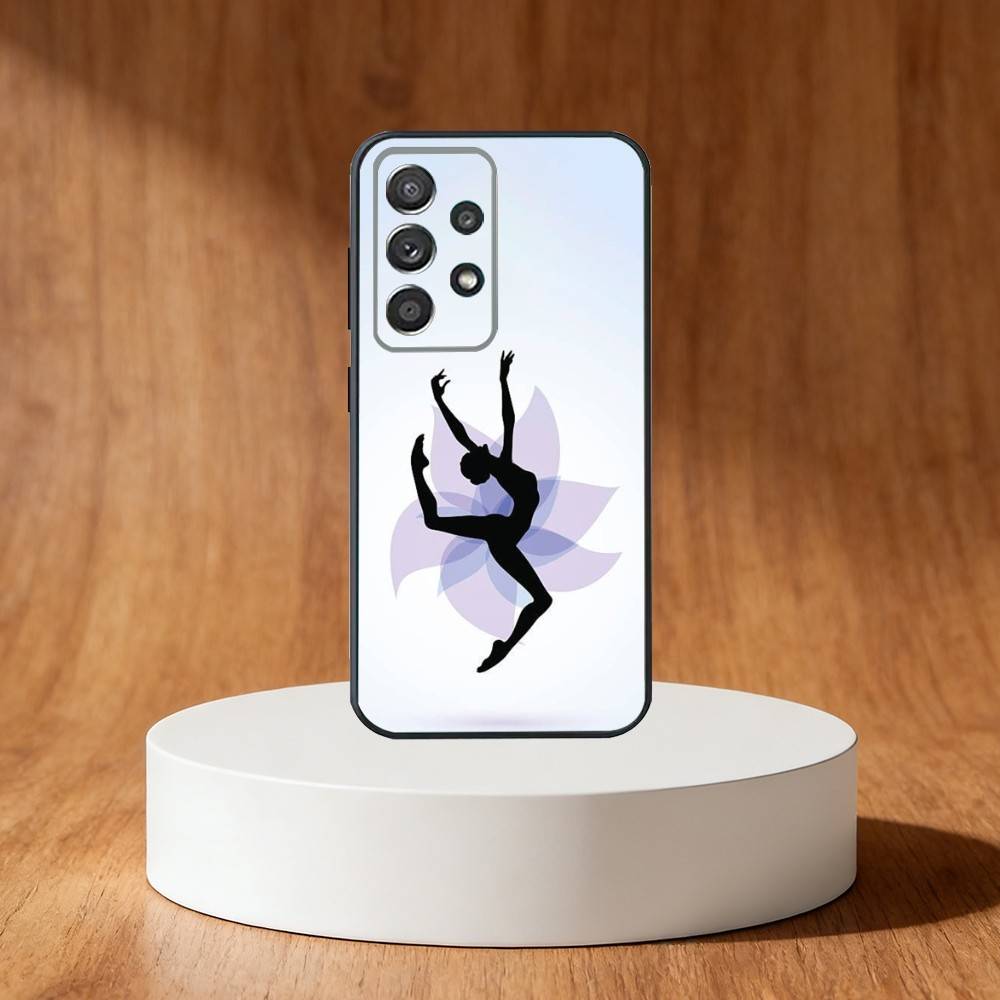 Чехол для телефона GYM Girl Gymnastic для Samsung S25,S24,S21,S22,S23,S30,Ultra,S20,Plus,Fe,Note,10,9,5G Черный