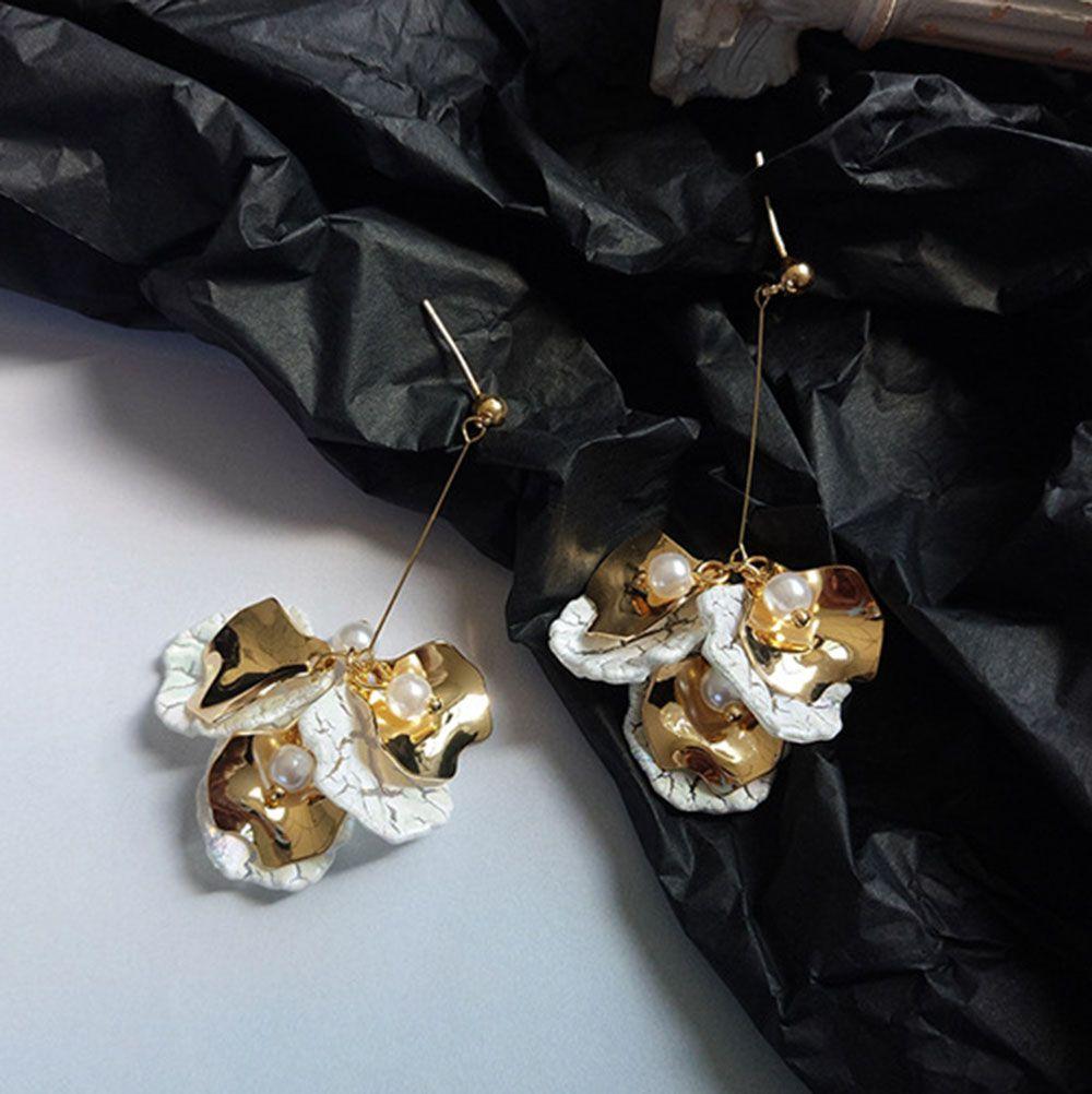 Fashion Accessories Korean Petals Flower Dangle Earrings Jewelry Drop Earrings Stud Earrings