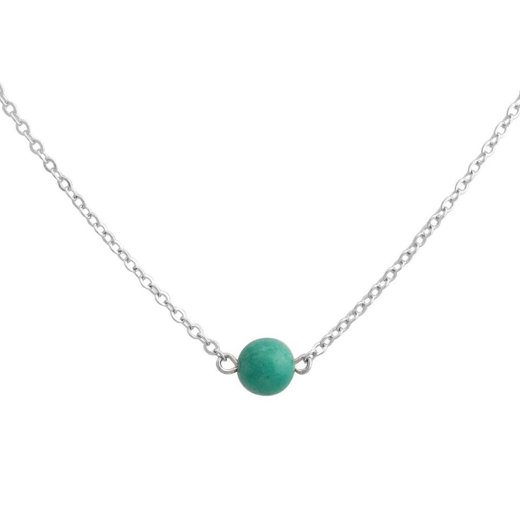 Серебряное колье с бирюзой, вес изделия 2,39 гр (2146872)