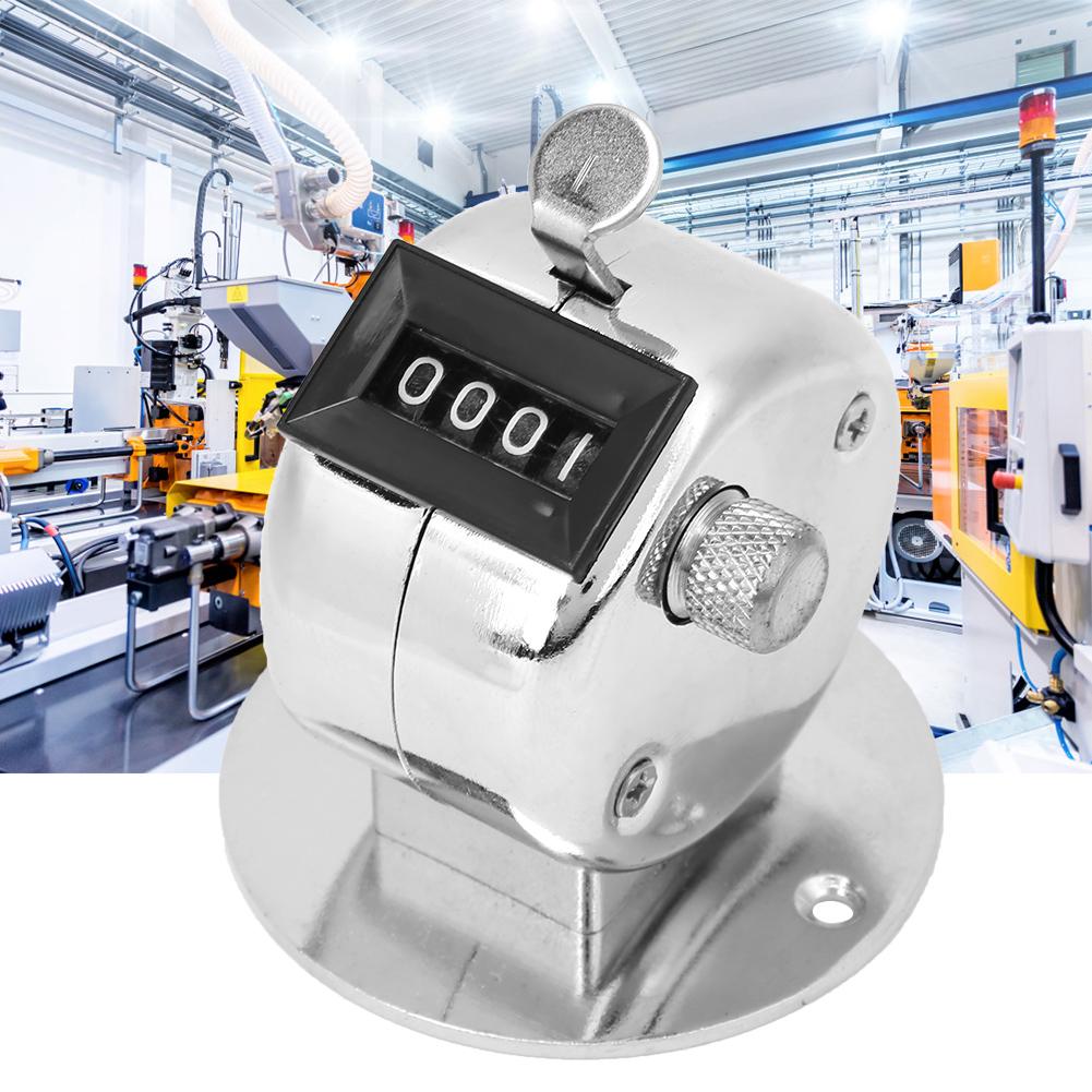 Счетчик BERM Tally Counter 4Digits Silver Al Alloy Handheld Counting Tool с базой