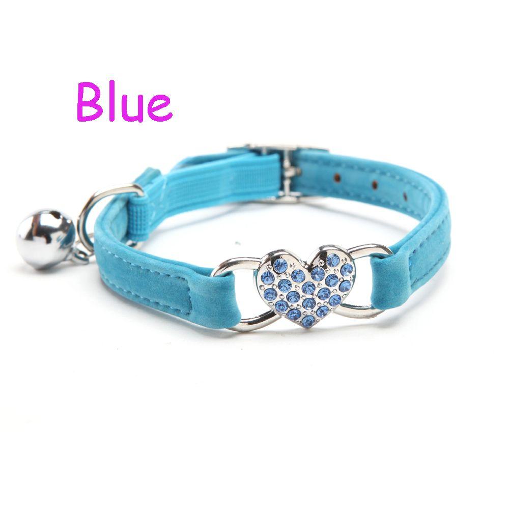 Puppy Cat Kitty Elastic Velvet Pet Necklacce Bell Heart Shape Dog Collar