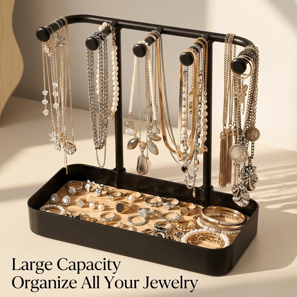 Jewelry Stand Organizer with Tary, Jewelry Holder Display for Women, Jewlery Holder for Necklace, Earring, Bracelet, Rings