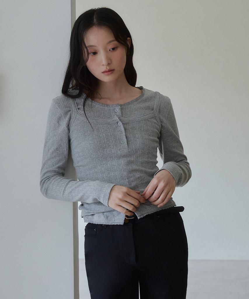 LOVLOV [Set] Eyelet Punching Cardigan Set (3 Colors)