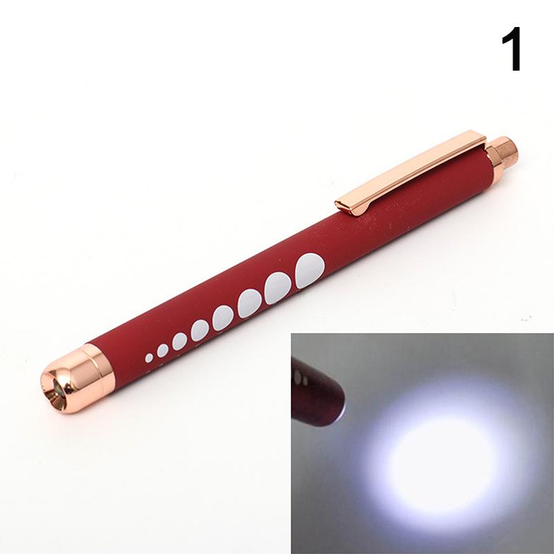 LED Medical Penlight Flashlight With Pupil Gauge Pocket Clip Pen Light For Doctor Nurse Diagnosis