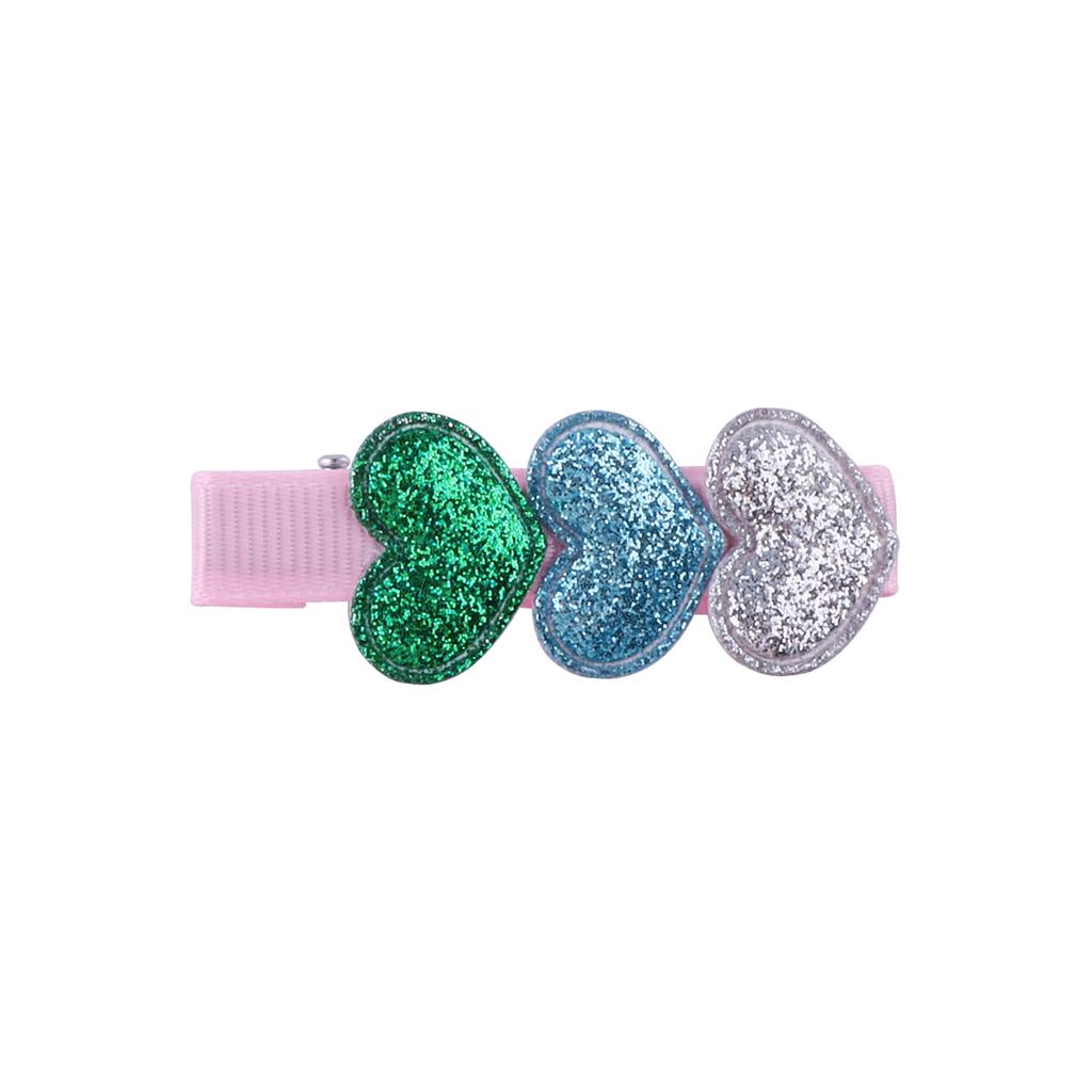 Glitter Heart Shape Rainbow Hair Clips for Baby Girls Valentine’s Day Hair Clips Love Alligator Clips Barrettes Hair Accessories