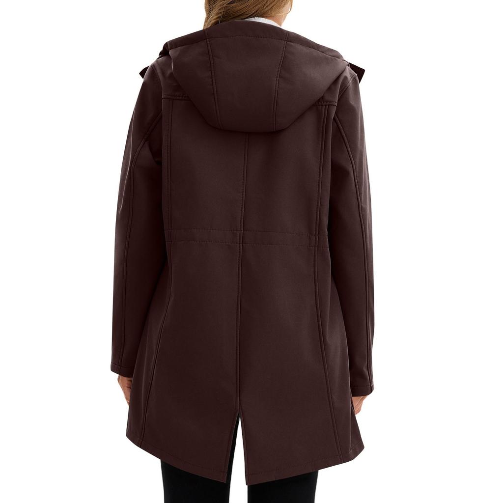 Женская однотонная полосатая дождевик на открытом воздухе плюс водонепроницаемый плащ с капюшоном ветрозащитный