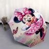 Disney Minnie Mouse,butterflies,flowers Fashion Manual Folding Umbrella - Reinforced Eight Ribs, Automatic Opening and Closing, Lightweight,