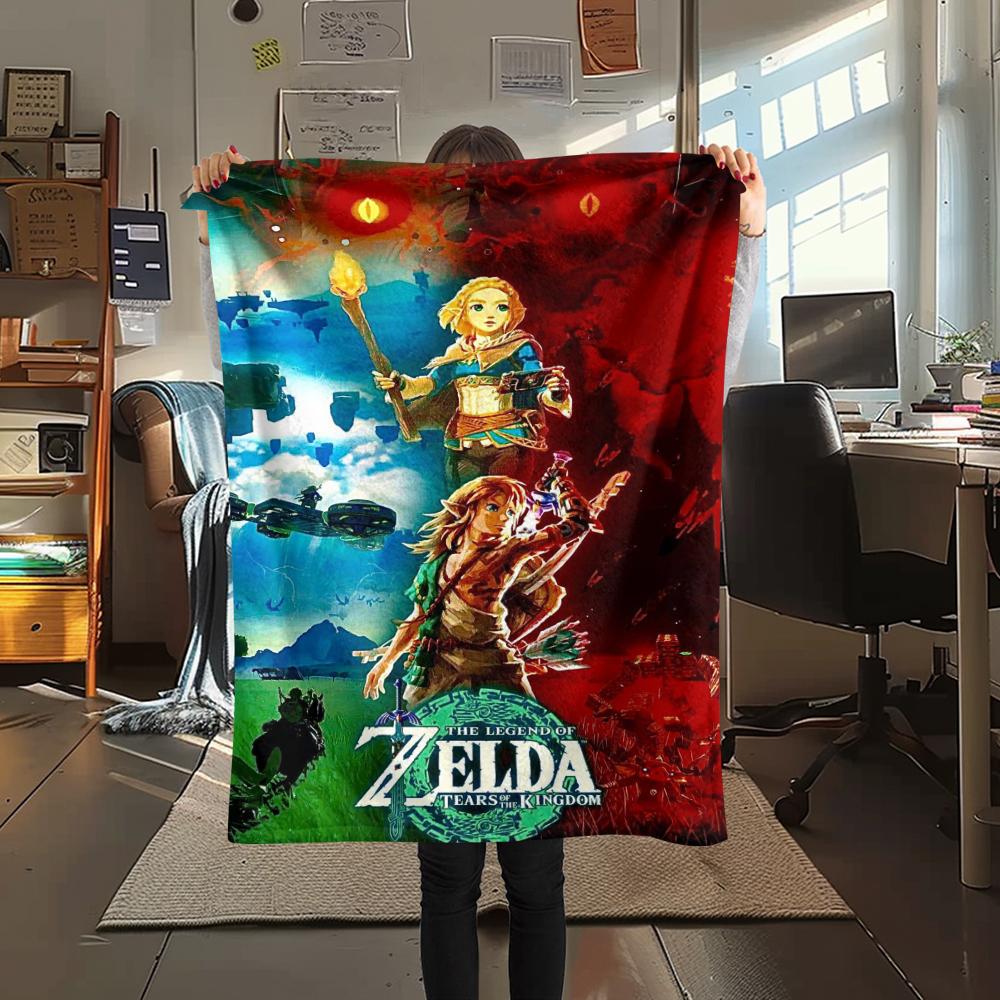 1 шт. Фланелевое одеяло с принтом Link из Zelda, Высококачественное, Удобное для всех сезонов, Декор для дома, Тепло и уют, Идеально для рождественских подарков