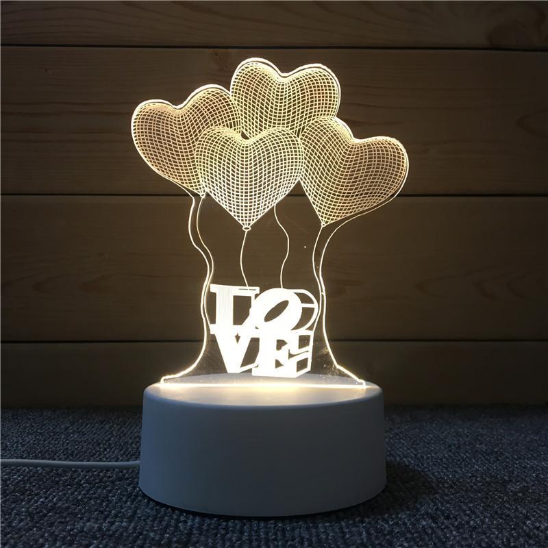 3D Визуальный Ночник Акриловая Настольная Лампа Для Спальни Домашний Декор Подарок на Выпускной
