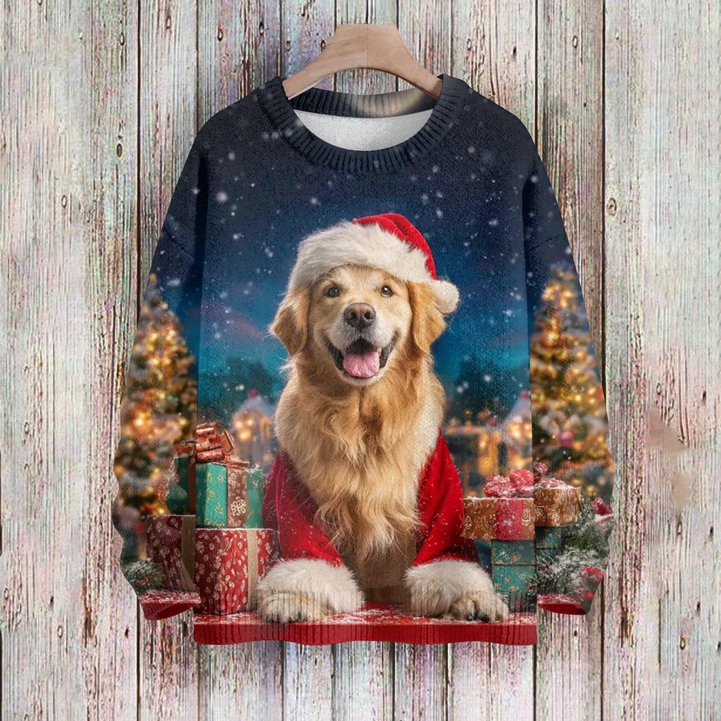 Christmas Sweatshirts For Women Knit Sweater Cute Shirt Fall Crewneck Pullover Tops