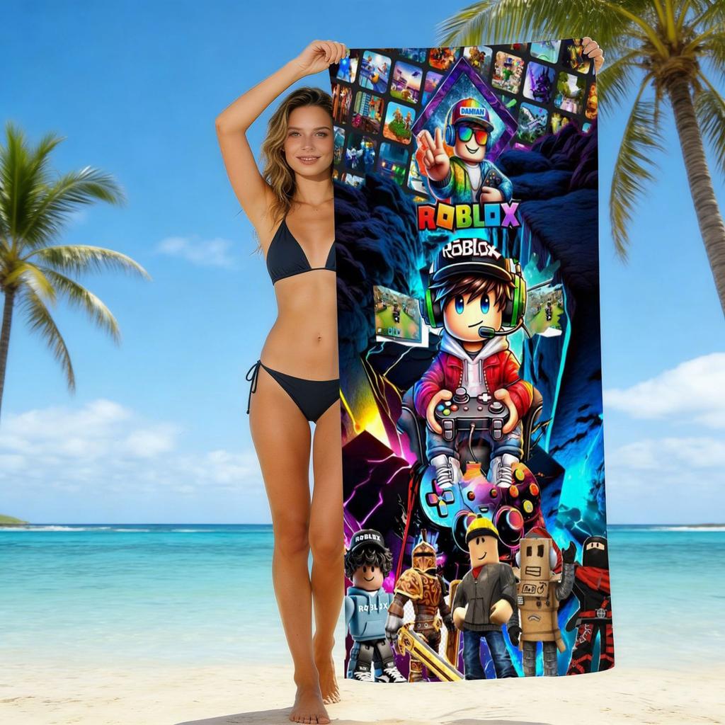 Roblox Roblox Игра Пляжное полотенце Европейское и американское Микрофибра Банное полотенце Пляжное Детское Взрослое Полотенце