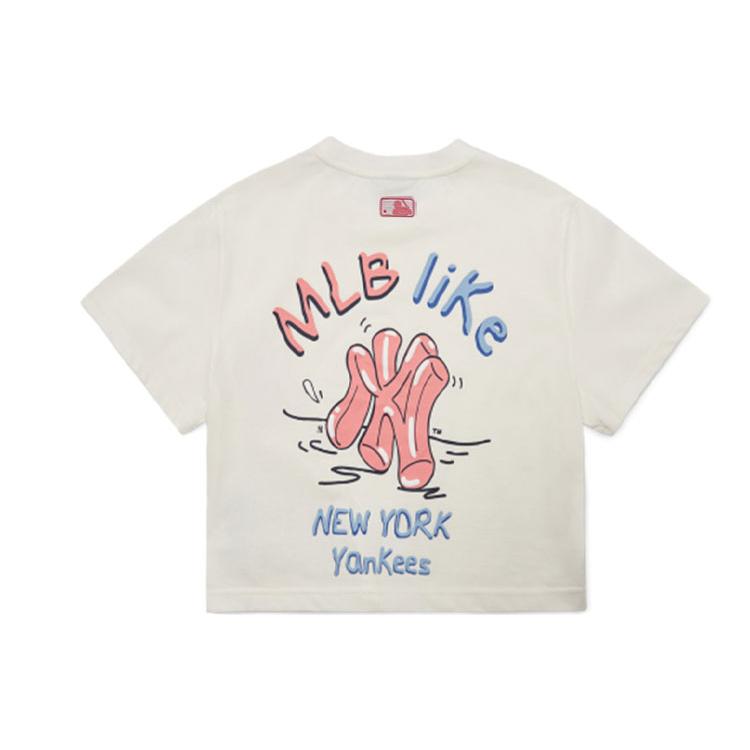New MLB T Shirt Women's Ivory White 3FTSL8023-50IVS