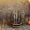 360° Rotation Cup Holder with Water Drain Tray Gold Glass Cup Storage Rack Mug&Cup Organizer  Bar