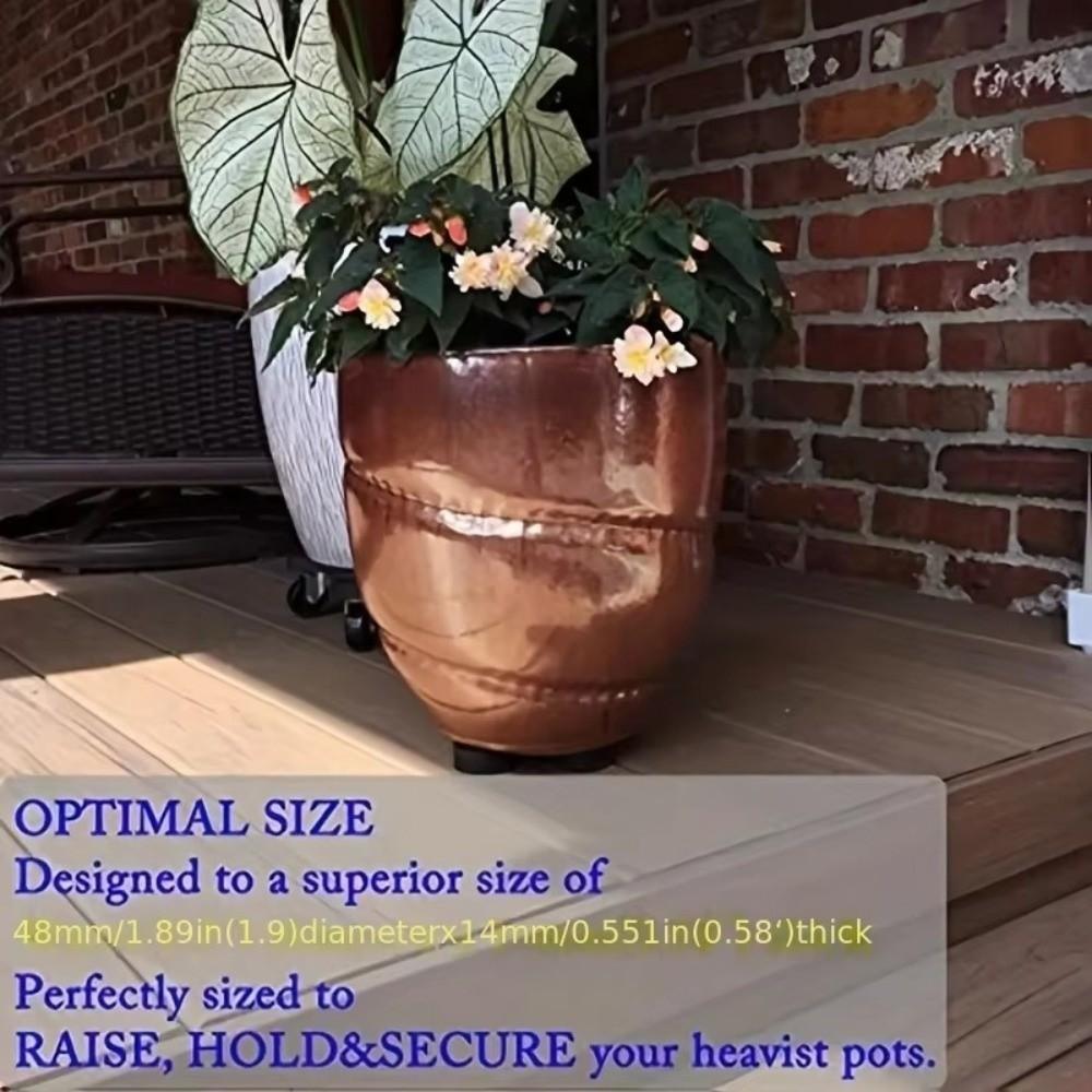 1/4Pcs Non-Slip Flower Pot Feet Risers Movable Flower Planter Stand  Home & Garden