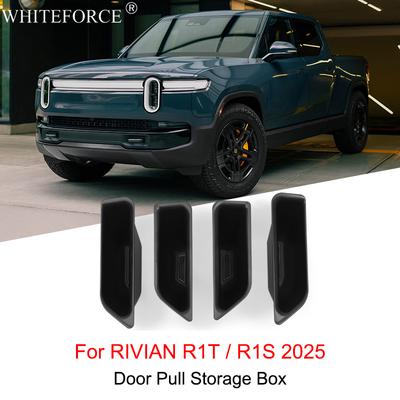 Для RIVIAN R1S/R1T 2025 Передняя Задняя Ручка Двери Органайзер-Контейнер для Хранения 4 шт. Боковой Подлокотник Автомобиля Органайзер-Контейнер Водонепроницаемый Лоток Аксессуары