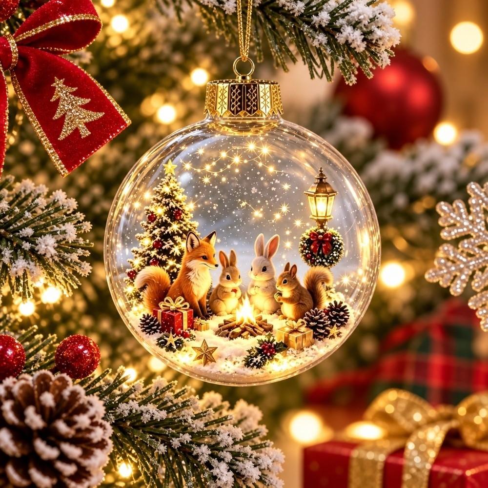 Transparent Christmas Ball Ornament Lightweight Holiday Tree Decor Holiday Party