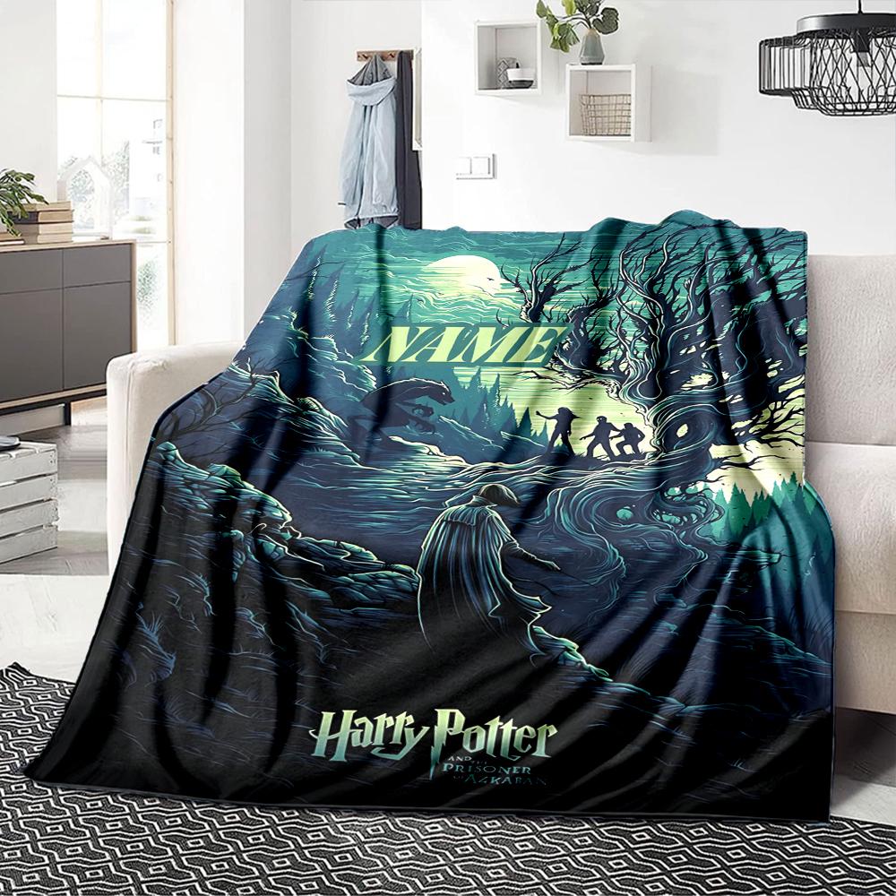 Custom Name "Harry Potter White Owl" blanket for Couch & Bed, Plush Cozy Fuzzy Blanket Super Soft & Warm Blankets for Fall and Winter. 0908105