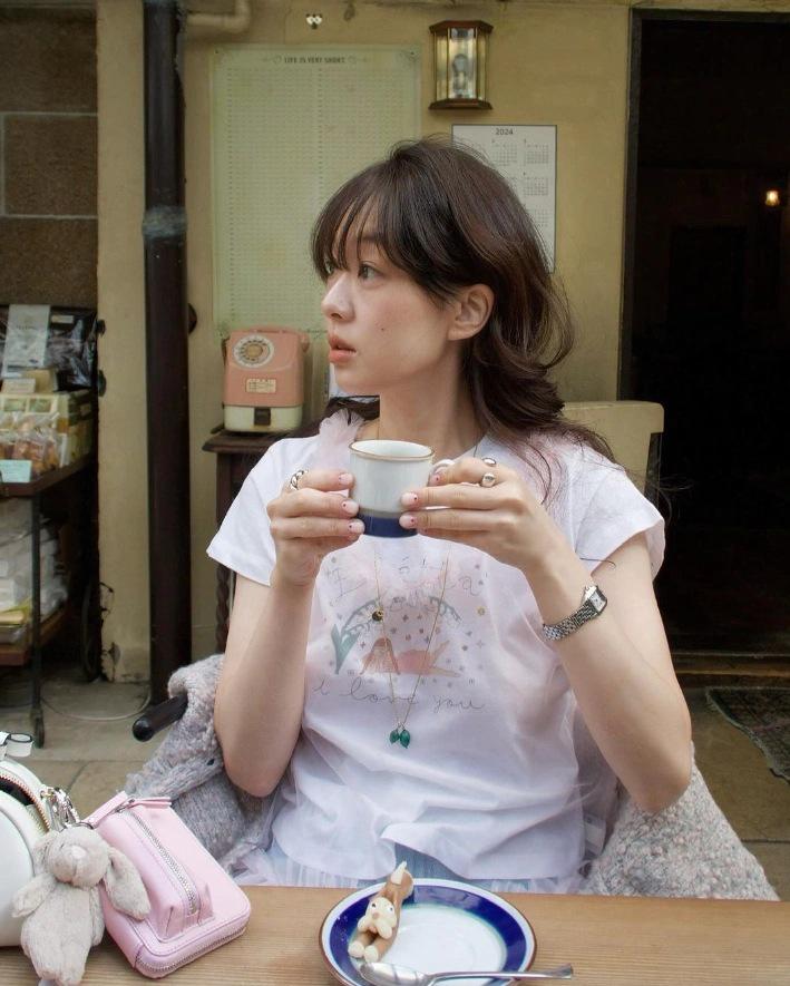 In-Stock: Korean Cotton Round Neck Print T-Shirt - Lily Girl 2025 Summer Slim-Fit Casual Top