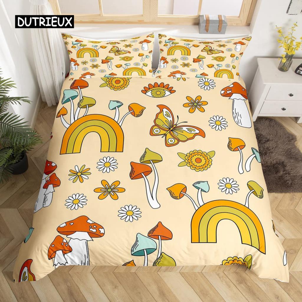 Пододеяльник Rainbow Kawaii Tropical Fruits Комплект постельного белья Ананас Киви Лимон Пончик Апельсин Вишня Клубника Покрывало для одеяла