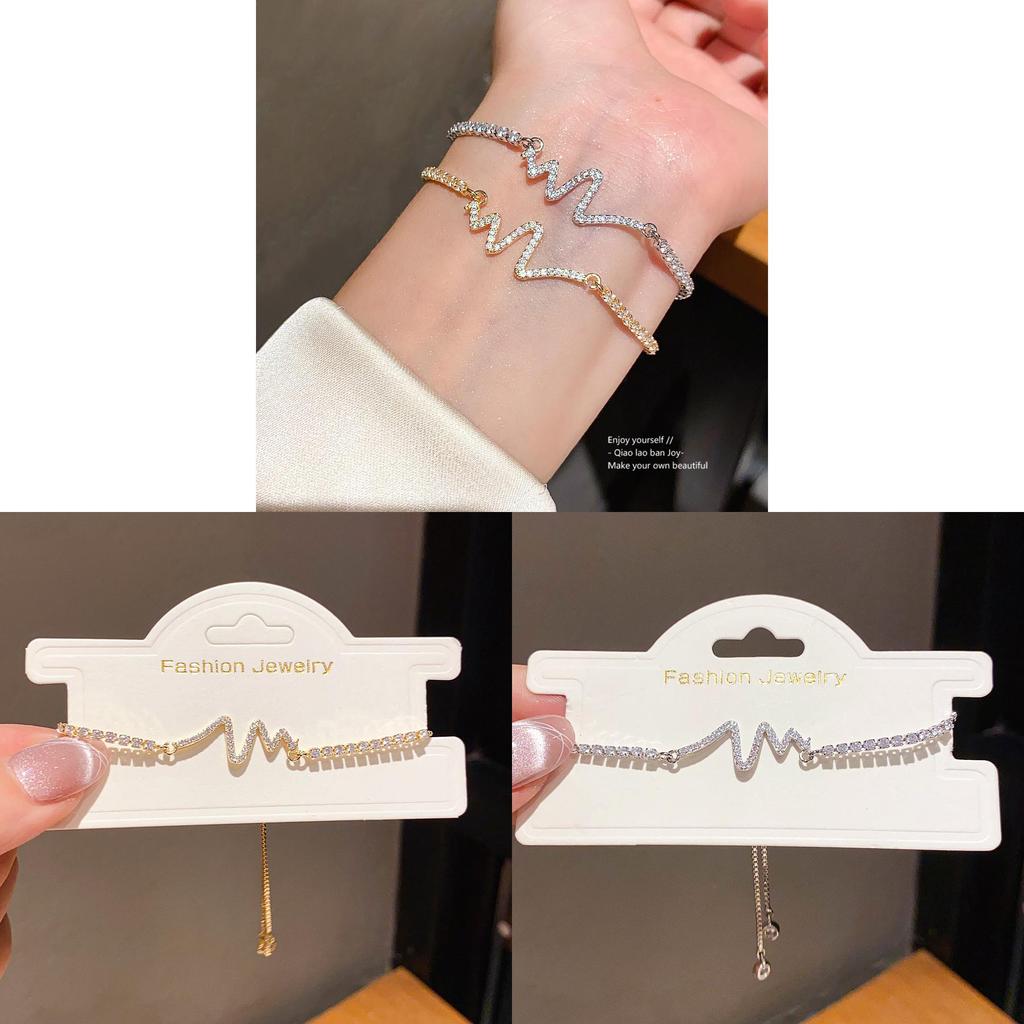 Браслет-подвеска в форме сердца из циркона со сверкающими камнями для женского модного аксессуара