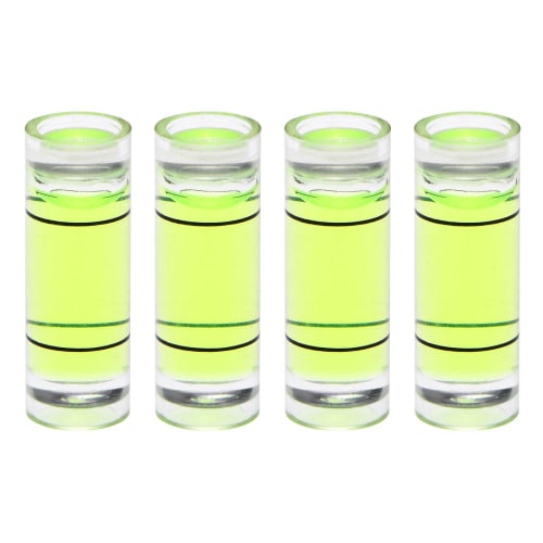 uxcell Round Level, Mini Cylindrical Bullseye Level for Camera Tripods, Telescopes, Workshops, Turntables, and Picture Frames, Green, 8x23mm, 4 Pieces