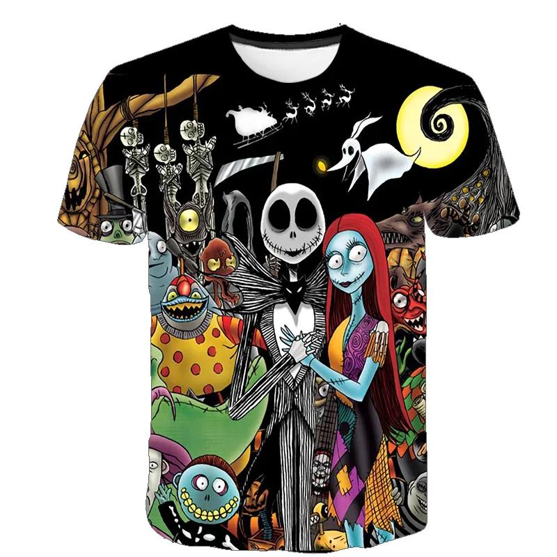 Halloween Skull Graphic Men's T-shirts Harajuku Hip Hop Streetwear Short Sleeve Loose Top