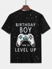 Детские топы, футболки, детская одежда, короткие топы для мальчиков на день рождения, топы с рукавами Time To Level Up 2025, детская одежда, детская футболка