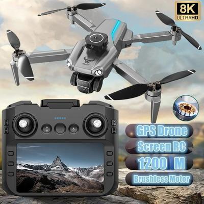 SG109 MAX GPS Дрон 8K Профессиональный HD Двойная камера С экраном Радиоуправляемый Бесколлекторный двигатель Обход препятствий Складной Квадрокоптер Игрушки