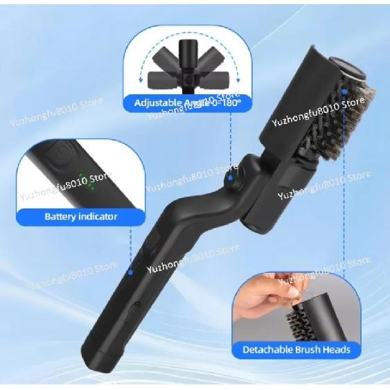 Upgraded Electric Grill Brush, Angle Adjustable Cordless Rechargeable Grill Cleaning Brush