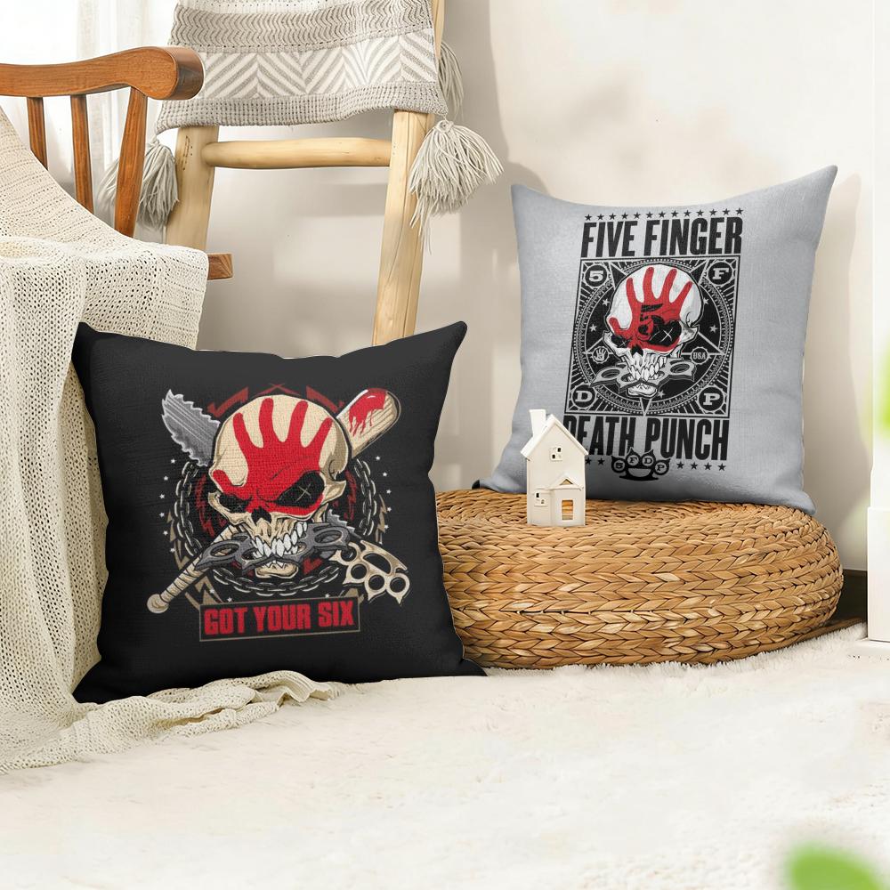 Five FFinger Death PPunch Cushion Cover Natural Linen Organic Fabric DoubleSided Printing Sofa Home Decor Gift Pillow Case