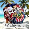 Custom Name Personalized Club Deportivo Guadalajara Print Umbrella, Auto Open Close, 8‑Rib Sturdy Frame, Commute Camping Hiking Use, Birthday Gift