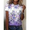 Футболка с 3D-принтом с цветочным рисунком, женская модная футболка, топы оверсайз, футболки, женская одежда, футболка с цветами, уличная одежда, повседневная свободная
