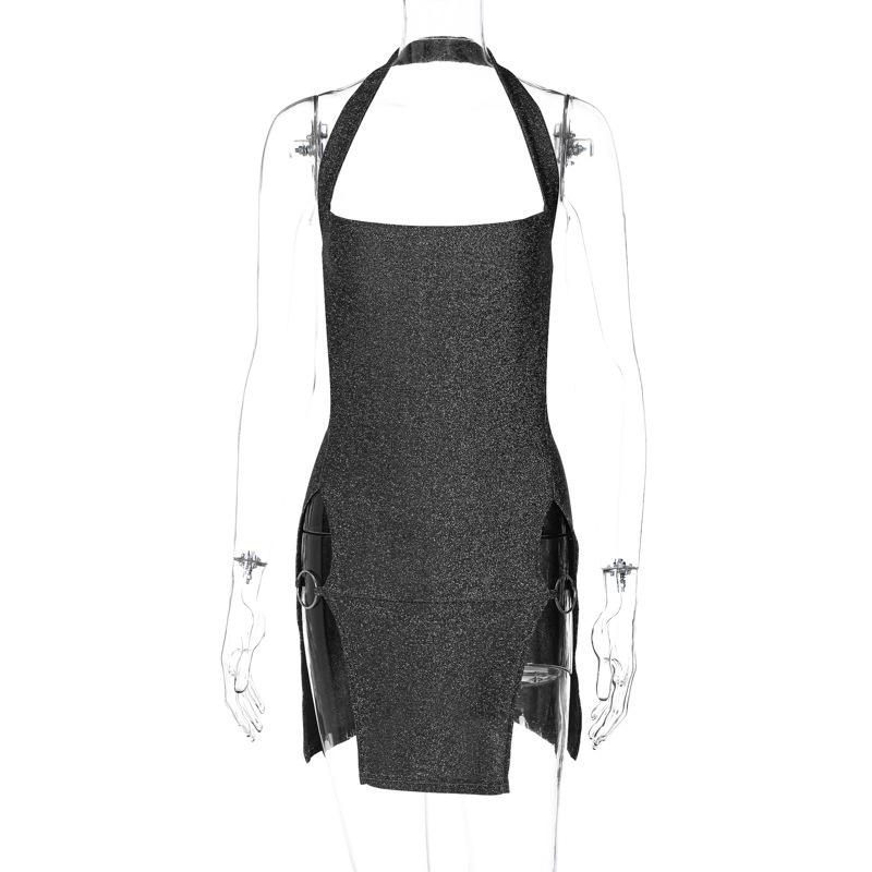 Сексуальное короткое платье в стиле Spice, весеннее женское платье с разрезом на шее и ярким шелковым запахом на ягодицах