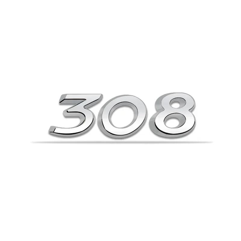 Metal Car Body Side Sticker Bumper Badge for Peugeot 206 207 208 301 307 308 408 508 Logo Letters Emblem Trunk Decal Accessories MM35