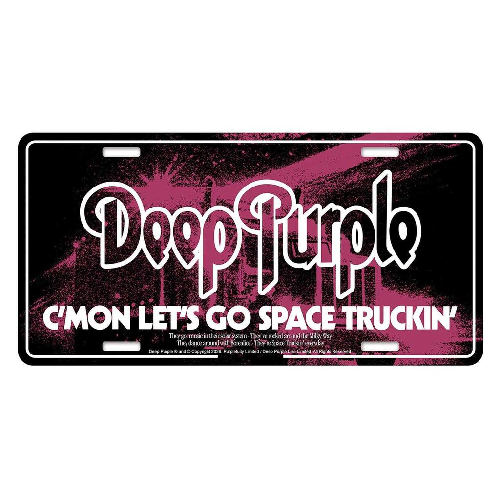 Deep Purple Space Truckin Number Plate Sign