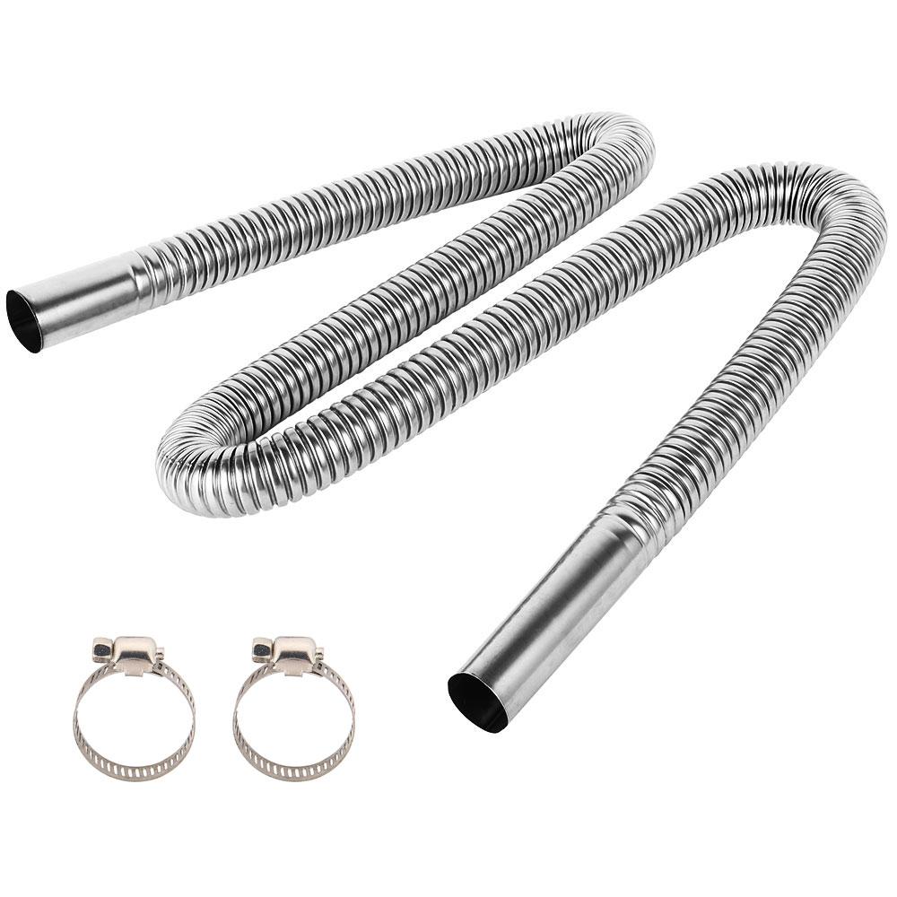 120/200CM Air Diesel Parking Heater Stainless Steel Exhaust Pipe Tube Gas Vent Hose Car Truck VAN with 2 Exhaust Clamp