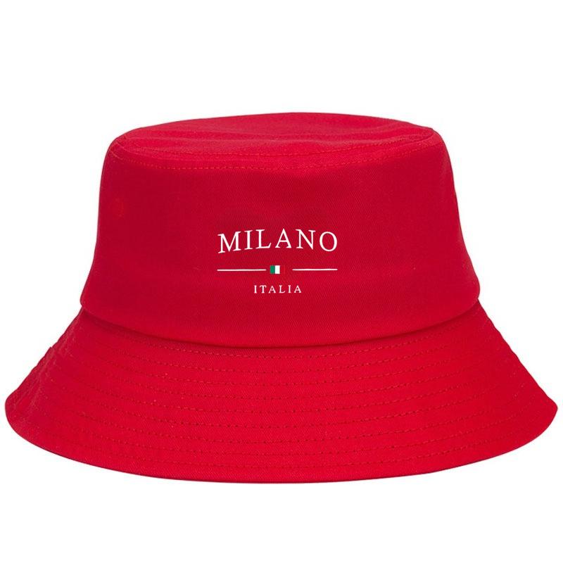 Панама Хлопковая Рыбацкая Шляпа для Женщин Мужчин Принт Milano Защита от Солнца Городской Уличный Стиль Повседневная Для Улицы Дышащая Шляпа от Солнца