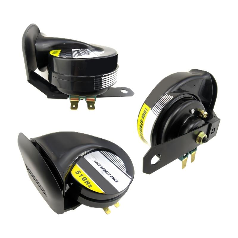 Universal 12V Motorcycle Automotive Horn Metal Build High Frequency Sound Emission Hassle Free Mounting Water Resistant