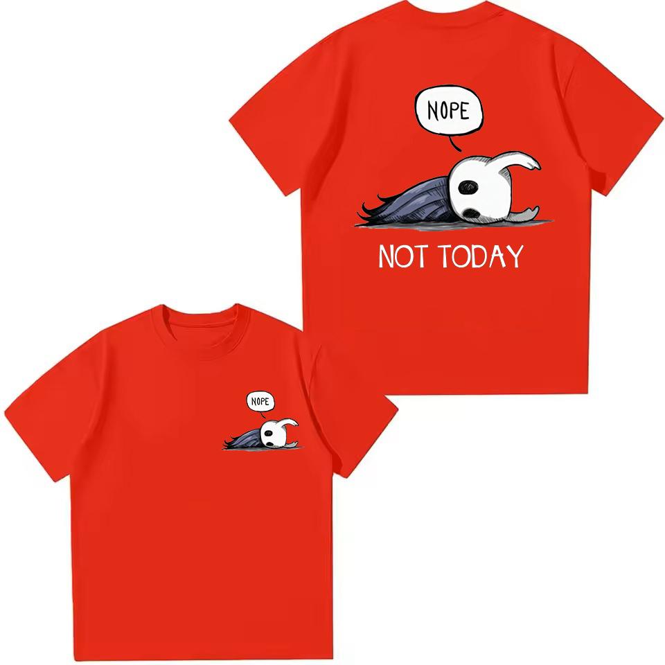 Funny Hollow Knight Nope Not Today Print T Shirt Children Clothing Boys Girl Summer Casual Short Sleeve Tee Kids Round Neck Tops
