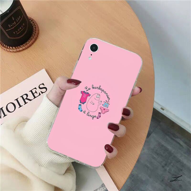 Yinuoda Cartoon Barbapapa Phone Case for iPhone 8 7 6 6S Plus X SE 2020 XR XS 14 11 12 13 Mini Pro Max Mobile Case