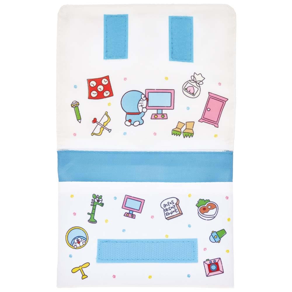 Skater Doraemon Line Design Sanrio Дорожный карманный кошелек с плечевым ремнем 11 см В x 14 см Ш x 3 см Г ODKP2-A Ремешок 2-в-1,