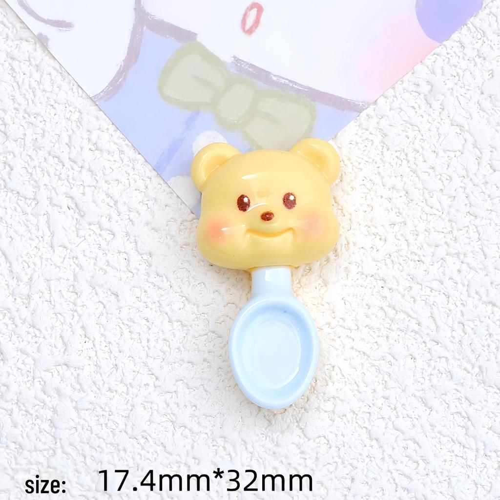 Милая ложка-медведь из мультфильма, аксессуары из смолы: Чехол для телефона, заколка для волос, бижутерия, украшение своими руками.