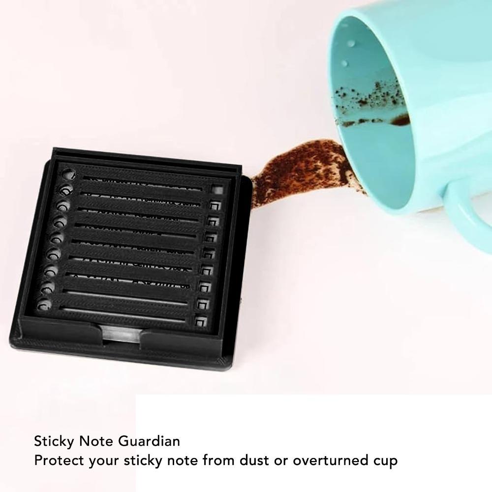 Black Sticky Note Holder 3x3 Inch Sticky Pads Dispenser Portable Memo Pad Organizer Office Desk