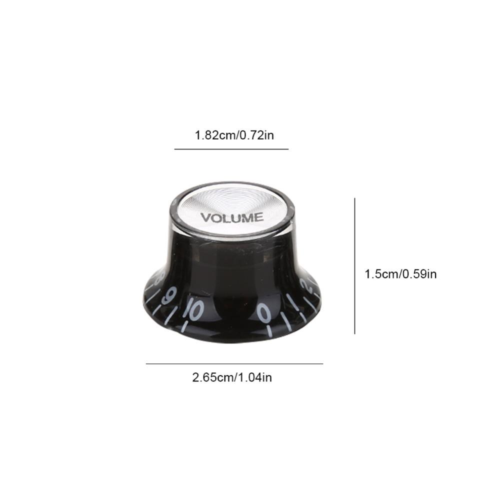 4Pcs Black Volume Control Knobs ABS And Aluminum Control Knobs Replacement Electric Guitars